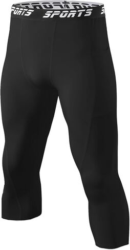 Men's 3/4 Compression Pants with Pocket - Performance Sportswear for Running Basketball Gym and Outdoor Activities in Saudi Arabia
