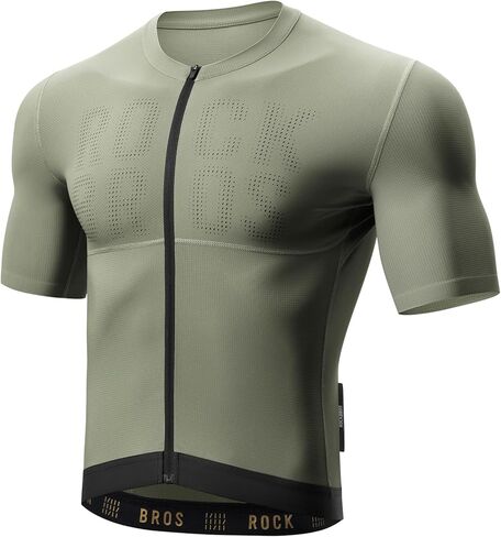 ROCKBROS Cycling Jersey Men Bike Jersey Short Sleeve with Zipper Pocket Breathable Quick-Drying Road Mountain Running in Saudi Arabia