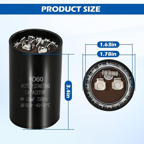 43-17075-04 مكثف تشغيل مكيف الهواء 88-106 UF 330VAC مكثف بديل in Kuwait