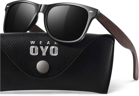 نظارة شمسية مستقطبة للرجال نساء مع معابد خشبية ، والعدسات المظلمة الرجعية التي تقود صيد الأسماك UV400 الحماية in Kuwait