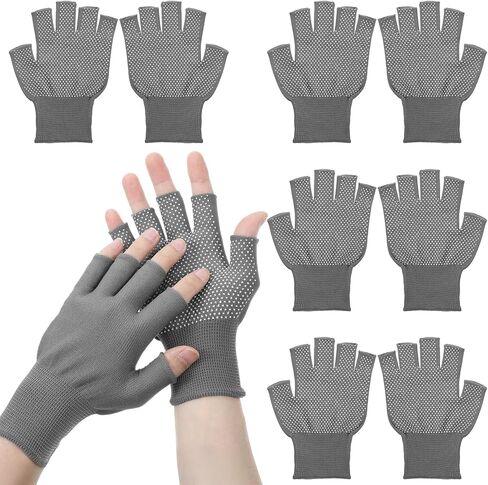 4 Pack Half-Finger Workout Gloves, Lightweight Half-Finger Slip Breathable Fingerless Work Glove Compression Gloves for Cycling Sports Motorcycle Fishing(Grey) in Saudi Arabia