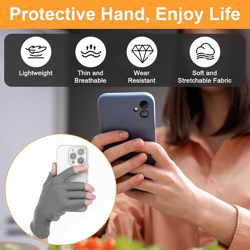 4 Pack Half-Finger Workout Gloves, Lightweight Half-Finger Slip Breathable Fingerless Work Glove Compression Gloves for Cycling Sports Motorcycle Fishing(Grey) in Saudi Arabia
