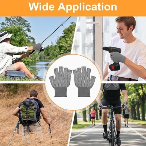 4 Pack Half-Finger Workout Gloves, Lightweight Half-Finger Slip Breathable Fingerless Work Glove Compression Gloves for Cycling Sports Motorcycle Fishing(Grey) in Saudi Arabia