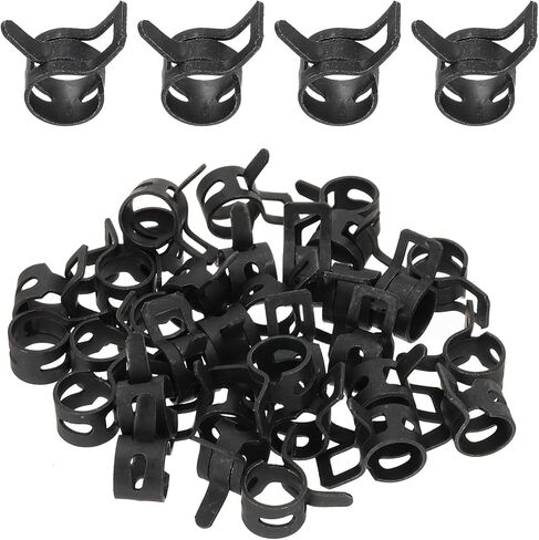 مشابك خرطوم شريط الربيع من PATIKIL، 32 قطعة لـ 8.6-9.5 مم OD 0.3 بوصة (8 مم) أنبوب مشبك زنبركي من الصلب المنغنيز لخط الوقود من السيليكون وأنبوب خرطوم هواء فراغي أنابيب المياه، أسود in Kuwait