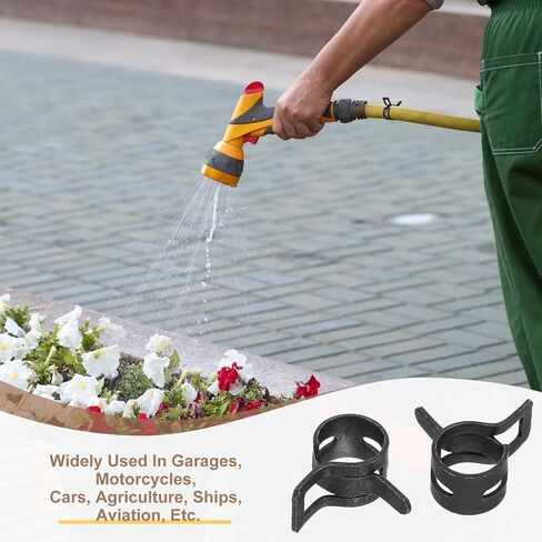 مشابك خرطوم شريط الربيع من PATIKIL، 32 قطعة لـ 8.6-9.5 مم OD 0.3 بوصة (8 مم) أنبوب مشبك زنبركي من الصلب المنغنيز لخط الوقود من السيليكون وأنبوب خرطوم هواء فراغي أنابيب المياه، أسود in Kuwait