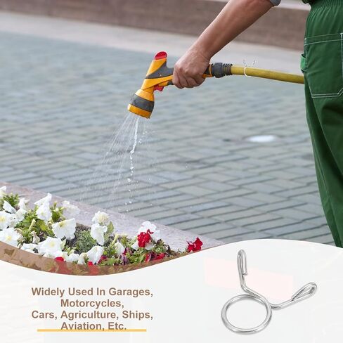 مشابك خرطوم سلكية من PATIKIL، 32 قطعة لـ 8.8-9.5 مم OD 0.31 بوصة (8 مم) معرف 304 أنبوب مشبك زنبركي من الفولاذ المقاوم للصدأ لخط الوقود سيليكون خرطوم هواء فراغ أنبوب مياه، فضي in Kuwait