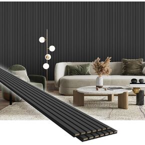 RITOLLO Wood Panels for Wall, 108"×11" Acoustic Wall Panels for Interior Decor, 3D Wood Slat Sound Absorbing Wooden Paneling for Living Room Bedroom, Natural Walnut 2 Pack in Saudi Arabia