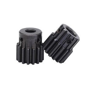 ترس ترس محرك فولاذي شديد التحمل 1M 17/18T مادة فولاذية كربونية سوداء اللون ترس مهماز حجم التجويف 4-10 مم ملحقات ناقل الحركة (8 مم-1M18T) in Kuwait