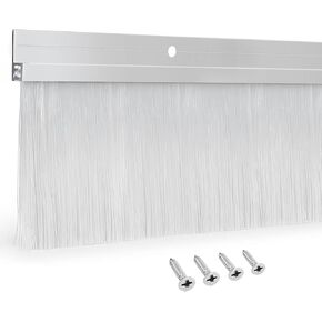 4 مجموعات من فرشاة الباب - 2.80 بوصة × 39.3 بوصة - ختم باب المرآب CEPIA - أبيض قابل للطي ومسح الباب الخارجي لحماية الفجوة السفلية (157 بوصة / 4000 مم) in Kuwait