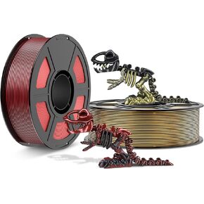 8-Pack Dual Color Silk PLA Filament 1.75mm, Mini Spool 250g X 8(4.4lbs Total), Coextrusion Food-Grade Material 3D Printer Filament Bundle, Mystery Black Series etc, Fits FDM Printers in Saudi Arabia