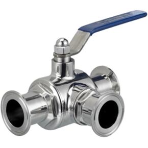 1PCS 4" 304 Stainless Steel Sanitary Ball Valve 3 tee DN100 102MM Triple clamp Ferrule Type(L Type) in Kuwait