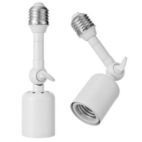 Onite 2-Pack موسع مقبس الإضاءة عالي التحمل، محول تمديد E26/E27 قابل للتعديل 360 درجة لمصابيح الطاقة العالية، والكاميرات الأمنية والمراوح، خارجي/داخلي (أبيض، 6.7 بوصة) in Kuwait