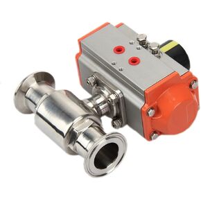 صمام كروي مقاس 51 مم، نوع الطويق ثلاثي المشبك من الفولاذ المقاوم للصدأ 304 مع أسطوانة مزدوجة الفعل in Kuwait