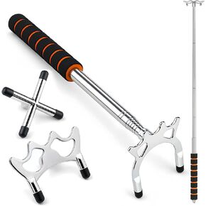 عصا جسر حمام السباحة قابلة للسحب بمقبض EVA باللون الفضي مع 3 رؤوس جسر قابلة للإزالة، صليب مرتفع ومنخفض لزاوية متعددة للقطات طويلة المدى تنكمش إلى 12.8 بوصة ملحق جديلة البلياردو لطاولة البلياردو in Kuwait