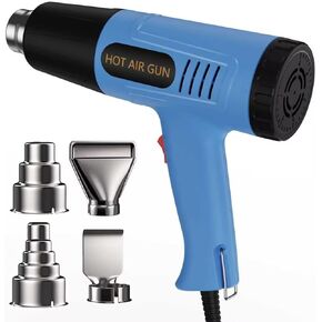 طقم مسدس حراري 572 و1112 درجة فهرنهايت للتحكم في درجة الحرارة المتغيرة، 4 فوهات للخدمة الشاقة، تسخين سريع، حماية من التحميل الزائد لمسدس الهواء الساخن، من أجل الصياغة، أنابيب الانكماش، غلاف الفينيل، غلاف الانكماش، سلك طاقة بطول 5 أقدام in Kuwait