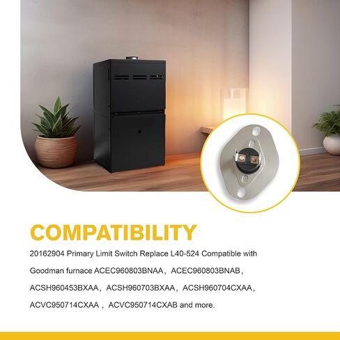 20162904 Primary Limit Switch Replacement for Goodman Furnace, Metal High Limit Switch 150°/110°, Replaces L40-524 in Kuwait