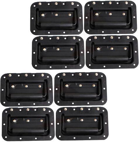 GRIFFIN Recessed Speaker Cabinet Handles (Spring-Loaded XSeries) for Rack Road Flight Case 8-Pack – Flush Metal Flip Pull with Grip Rubber for Trunk Chest Carry Case – DJ PA Pro-Audio Stage Gear Parts in Saudi Arabia