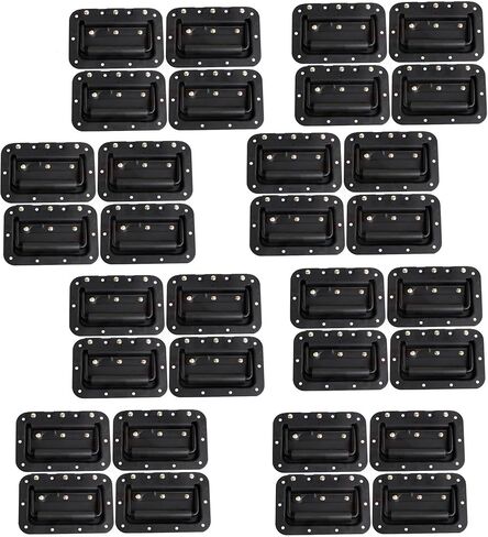 GRIFFIN Recessed Speaker Cabinet Handles (Spring-Loaded XSeries) for Rack Road Flight Case 8-Pack – Flush Metal Flip Pull with Grip Rubber for Trunk Chest Carry Case – DJ PA Pro-Audio Stage Gear Parts in Saudi Arabia