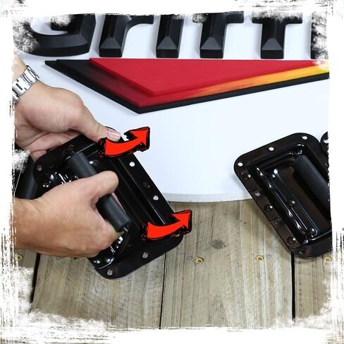 GRIFFIN Recessed Speaker Cabinet Handles (Spring-Loaded XSeries) for Rack Road Flight Case 8-Pack – Flush Metal Flip Pull with Grip Rubber for Trunk Chest Carry Case – DJ PA Pro-Audio Stage Gear Parts in Saudi Arabia