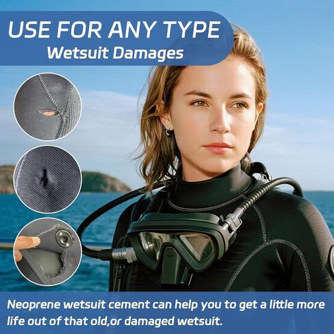Wetsuit Repair Glue 120ML- Professional Sealant for Neoprene, Waders, Inflatables, Kayaks with Cure Accelerator - Waterproof Bonding Solution in Kuwait