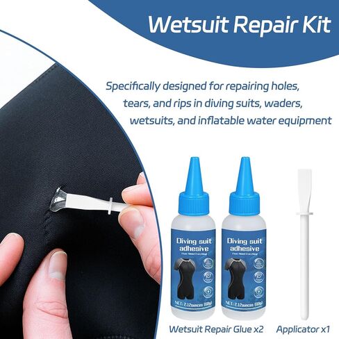 Wetsuit Repair Glue 120ML- Professional Sealant for Neoprene, Waders, Inflatables, Kayaks with Cure Accelerator - Waterproof Bonding Solution in Kuwait