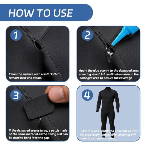 Wetsuit Repair Glue 120ML- Professional Sealant for Neoprene, Waders, Inflatables, Kayaks with Cure Accelerator - Waterproof Bonding Solution in Kuwait
