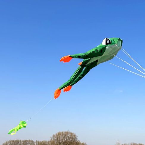 HENGDA KITE 3D Frog Kite for Kids and Adults,Easy to Fly,Excellent Fabric and Structure Design,Huge Frameless Soft Parafoil Giant Kites in Saudi Arabia