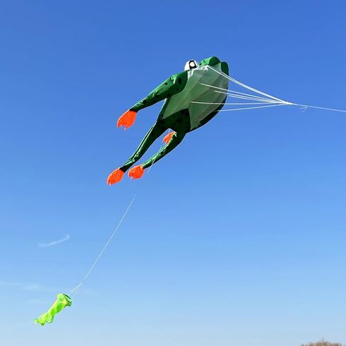 HENGDA KITE 3D Frog Kite for Kids and Adults,Easy to Fly,Excellent Fabric and Structure Design,Huge Frameless Soft Parafoil Giant Kites in Saudi Arabia