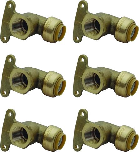 مرفق SharkBite مقاس 1/2 بوصة × 1/2 بوصة FNPT مع آذان تثبيت، ادفع لتوصيل تركيبات السباكة النحاسية، أنابيب PEX، النحاس، CPVC، PE-RT، HDPE، U335LFA in Kuwait