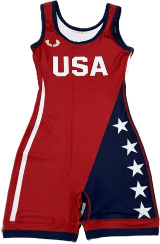 مصارعة أثينا - كل القميص الأمريكي الأحمر للنساء/الفتيات in Kuwait