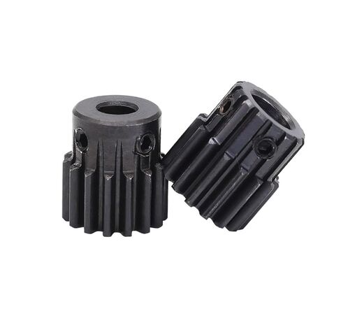 ترس ترس محرك فولاذي شديد التحمل 1M 17/18T مادة فولاذية كربونية سوداء اللون ترس مهماز حجم التجويف 4-10 مم ملحقات ناقل الحركة (8 مم-1M18T) in Kuwait