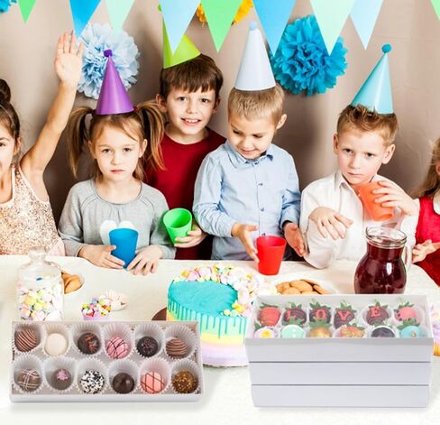 RomanticBaking 20Pack 12x4.8x2Inch Easter Day Clear Cookie Boxes Chocolate Covered Strawberry Boxes Bakery Packaging for 12 Truffle Cakesickle Gift Mother's Day Christmas Valentine's in Kuwait