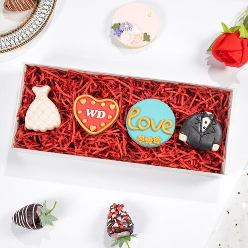 RomanticBaking 20Pack 12x4.8x2Inch Easter Day Clear Cookie Boxes Chocolate Covered Strawberry Boxes Bakery Packaging for 12 Truffle Cakesickle Gift Mother's Day Christmas Valentine's in Kuwait