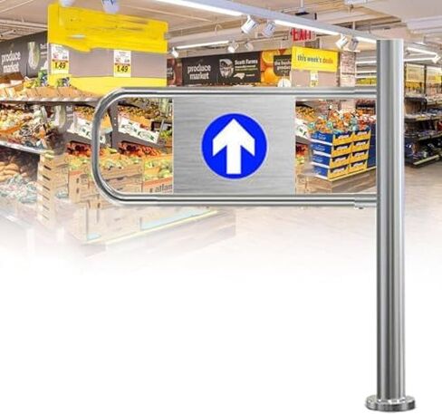 Automatic Rebound Swing Gate, 1-Way Pedestrian Access Door, 90° Manual Open Security Gate for Supermarkets, Factories & Parks - Durable 60x100cm Entrance Solution, Left-80x100cm in Saudi Arabia