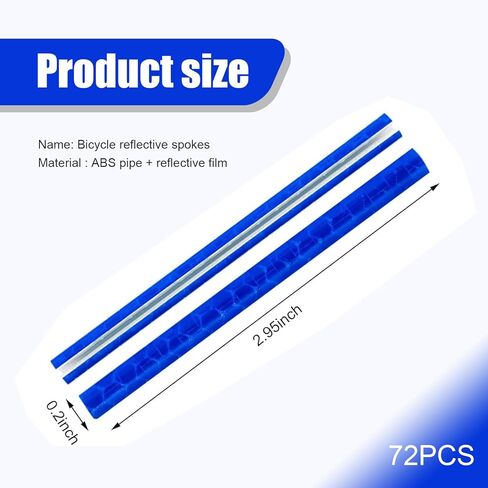 72 PCS Bike Spoke Reflectors, Reflective High-visibility Wheel Decoration, Waterproof Cuttable Spoke Skin Cover, DIY Modification Accessory for Night Riding Safety (Multicolored) in Saudi Arabia