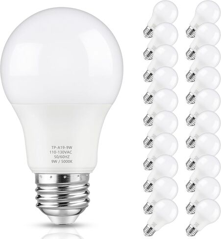 Maylaywood A19 LED Light Bulb, 60 Watt Equivalent LED Bulb, Daylight White 5000K, 850 Lumen, E26 Base, Non-Dimmable, 9W Bright White LED Bulb, 12-Pack in Saudi Arabia