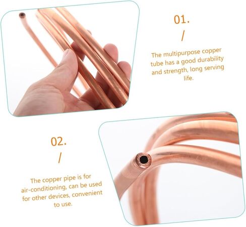 Ciieeo 2pcs Soft Copper Tube 4x0.5mm Thin-wall Refrigeration Copper Tubing Coil 2m Length for Air Conditioner and Freezer Industrial Use in Saudi Arabia