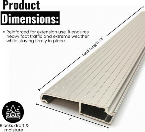 KC Hardware Aluminum Threshold Extension, Heavy-Duty Door Threshold Extender for Existing Threshold, Smooth Doorway Transition, Residential & Commercial Use (Black Extension, 36" L 2" W) in Saudi Arabia