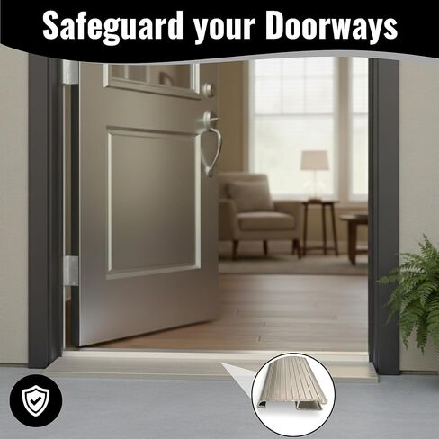 KC Hardware Aluminum Threshold Extension, Heavy-Duty Door Threshold Extender for Existing Threshold, Smooth Doorway Transition, Residential & Commercial Use (Black Extension, 36" L 2" W) in Saudi Arabia
