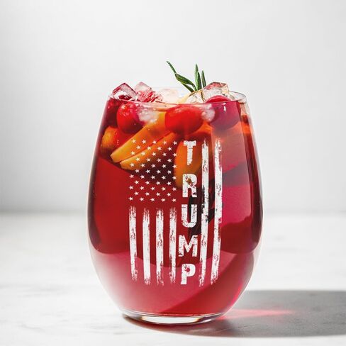 Veracco Patriotic 2026 Stemless Wine Glass – American Flag Political Humor Gift, 15oz Clear Wine Glass in Kuwait