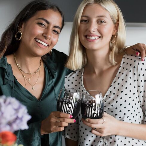 Veracco Patriotic 2026 Stemless Wine Glass – American Flag Political Humor Gift, 15oz Clear Wine Glass in Kuwait