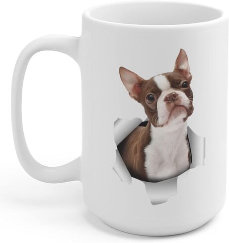 Lovesout Funny Boston Terrier White Brown Gifts For Dog Moms And Dads Christmas 2026 Gifts Coffee Mug White 15 Oz in Saudi Arabia