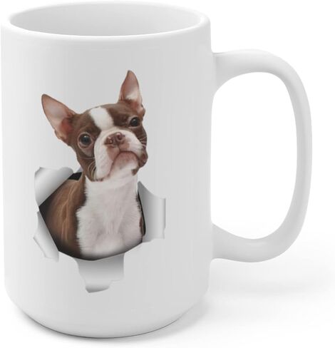 Lovesout Funny Boston Terrier White Brown Gifts For Dog Moms And Dads Christmas 2026 Gifts Coffee Mug White 15 Oz in Saudi Arabia