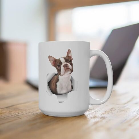 Lovesout Funny Boston Terrier White Brown Gifts For Dog Moms And Dads Christmas 2026 Gifts Coffee Mug White 15 Oz in Saudi Arabia