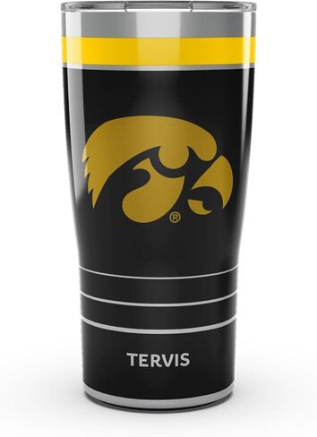 Tervis Traveler Iowa Hawkeyes - Night Game Triple Insulated Tumbler Travel Cup Keeps Drinks Cold & Hot, 20oz, Stainless Steel in Saudi Arabia