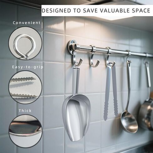 ملقط ثلج مع مغرفة لدلو الثلج، مغرفة فضية من الفولاذ المقاوم للصدأ، للفريزر والمطبخ in Kuwait