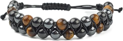 تراث Karelian Evil Evil Eye Triple Procelet Complete الطاقة السلبية مع Shungite و Hematite و Tiger Eye | مجوهرات الشفاء الكريستال للنساء الرجال BO131 in Kuwait