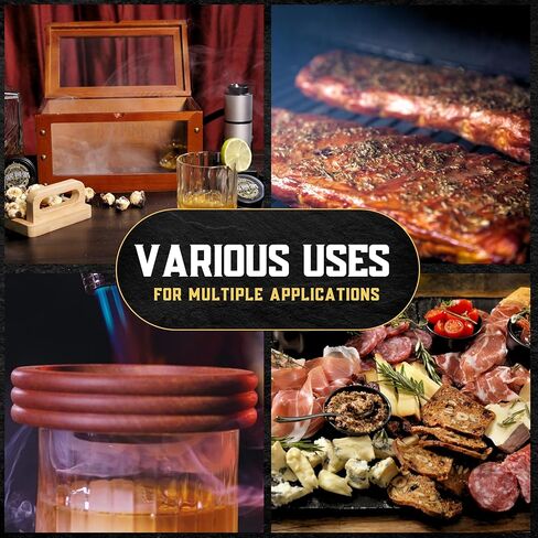 12 Wood chips for Cocktail Smoker/Smoke Gun| Woodchips for Smoking Whiskey/Bourbon/Old Fashioned| Cherry, Apple, Oak, Hickory, Cinnamon, Ginger, Orange Peel, Cloves, Alder, Peach, Rosemary, Mesquite in Saudi Arabia