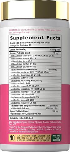 Carlyle Women's 25 Billion CFU Probiotic | Supported by 27 Strains | 30 Delayed Release Capsules | Vegan, Non-GMO and Gluten Free | for Her in Saudi Arabia