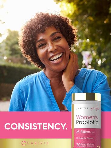 Carlyle Women's 25 Billion CFU Probiotic | Supported by 27 Strains | 30 Delayed Release Capsules | Vegan, Non-GMO and Gluten Free | for Her in Saudi Arabia